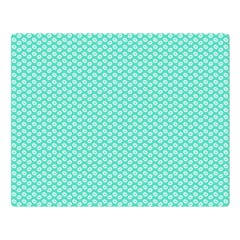 Tiffany Aqua Blue With White Lipstick Kisses Double Sided Flano Blanket (large)  by PodArtist