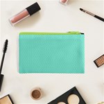 Tiffany Aqua Blue with White Lipstick Kisses Cosmetic Bag (XS) Back