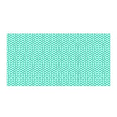 Tiffany Aqua Blue With White Lipstick Kisses Satin Wrap by PodArtist