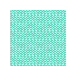 Tiffany Aqua Blue With White Lipstick Kisses Small Satin Scarf (square) by PodArtist