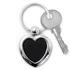 Simulated Black Carbon Fiber Steel Key Chains (heart)  by PodArtist