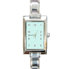 Tiffany Aqua Blue Lipstick Kisses On White Rectangle Italian Charm Watch by PodArtist