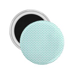 Tiffany Aqua Blue Lipstick Kisses On White 2 25  Magnets by PodArtist