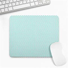 Tiffany Aqua Blue Lipstick Kisses On White Large Mousepads by PodArtist