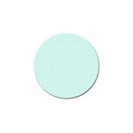 Tiffany Aqua Blue Lipstick Kisses on White Golf Ball Marker Front