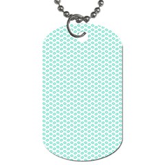 Tiffany Aqua Blue Lipstick Kisses On White Dog Tag (two Sides) by PodArtist