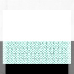 Tiffany Aqua Blue Lipstick Kisses On White Rectangular Jigsaw Puzzl by PodArtist