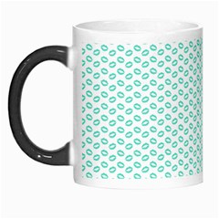 Tiffany Aqua Blue Lipstick Kisses On White Morph Mugs by PodArtist