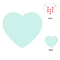 Tiffany Aqua Blue Lipstick Kisses On White Playing Cards (heart)  by PodArtist