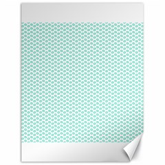 Tiffany Aqua Blue Lipstick Kisses On White Canvas 18  X 24   by PodArtist