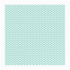 Tiffany Aqua Blue Lipstick Kisses On White Medium Glasses Cloth (2-side) by PodArtist