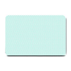 Tiffany Aqua Blue Lipstick Kisses On White Small Doormat  by PodArtist