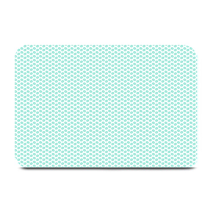 Tiffany Aqua Blue Lipstick Kisses on White Plate Mats