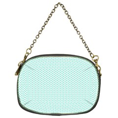 Tiffany Aqua Blue Lipstick Kisses On White Chain Purses (one Side)  by PodArtist