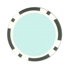 Tiffany Aqua Blue Lipstick Kisses On White Poker Chip Card Guard (10 Pack) by PodArtist