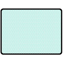 Tiffany Aqua Blue Lipstick Kisses On White Fleece Blanket (large)  by PodArtist