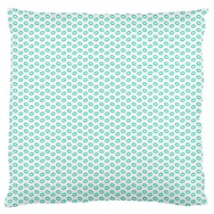 Tiffany Aqua Blue Lipstick Kisses On White Large Cushion Case (two Sides) by PodArtist