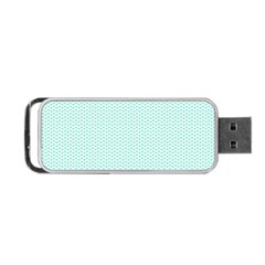 Tiffany Aqua Blue Lipstick Kisses On White Portable Usb Flash (one Side) by PodArtist