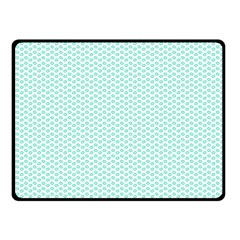 Tiffany Aqua Blue Lipstick Kisses On White Double Sided Fleece Blanket (small)  by PodArtist