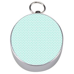 Tiffany Aqua Blue Lipstick Kisses On White Silver Compasses by PodArtist