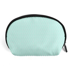 Tiffany Aqua Blue Lipstick Kisses On White Accessory Pouches (large)  by PodArtist