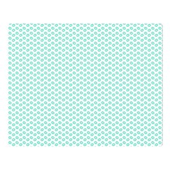 Tiffany Aqua Blue Lipstick Kisses On White Double Sided Flano Blanket (large)  by PodArtist