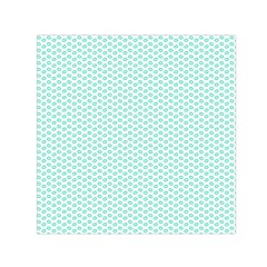 Tiffany Aqua Blue Lipstick Kisses On White Small Satin Scarf (square) by PodArtist