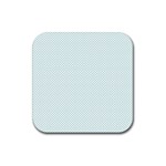 Tiffany Aqua Blue Candy Polkadot Hearts on White Rubber Coaster (Square)  Front