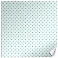 Tiffany Aqua Blue Candy Polkadot Hearts On White Canvas 16  X 16   by PodArtist