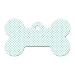 Tiffany Aqua Blue Candy Polkadot Hearts on White Dog Tag Bone (One Side) Front