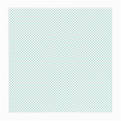 Tiffany Aqua Blue Candy Polkadot Hearts On White Medium Glasses Cloth by PodArtist