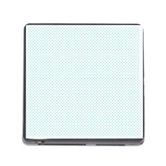 Tiffany Aqua Blue Candy Polkadot Hearts On White Memory Card Reader (square) by PodArtist