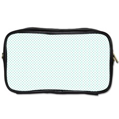 Tiffany Aqua Blue Candy Polkadot Hearts On White Toiletries Bags 2-side by PodArtist