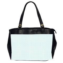 Tiffany Aqua Blue Candy Polkadot Hearts On White Office Handbags (2 Sides)  by PodArtist