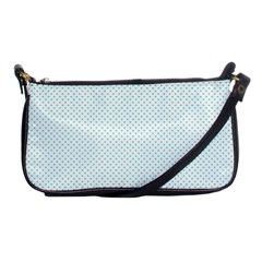 Tiffany Aqua Blue Candy Polkadot Hearts On White Shoulder Clutch Bags by PodArtist