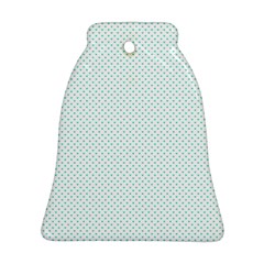 Tiffany Aqua Blue Candy Polkadot Hearts On White Ornament (bell) by PodArtist