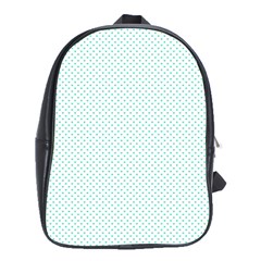 Tiffany Aqua Blue Candy Polkadot Hearts On White School Bag (xl) by PodArtist