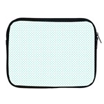 Tiffany Aqua Blue Candy Polkadot Hearts on White Apple iPad 2/3/4 Zipper Cases Front