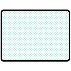 Tiffany Aqua Blue Candy Polkadot Hearts On White Double Sided Fleece Blanket (large)  by PodArtist