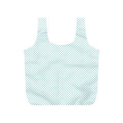 Tiffany Aqua Blue Candy Polkadot Hearts On White Full Print Recycle Bags (s)  by PodArtist