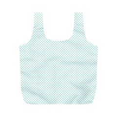 Tiffany Aqua Blue Candy Polkadot Hearts On White Full Print Recycle Bags (m)  by PodArtist