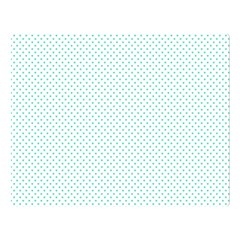 Tiffany Aqua Blue Candy Polkadot Hearts On White Double Sided Flano Blanket (large)  by PodArtist