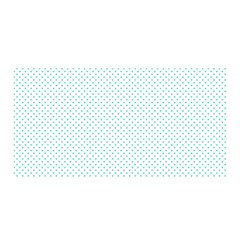 Tiffany Aqua Blue Candy Polkadot Hearts On White Satin Wrap by PodArtist