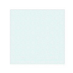 Tiffany Aqua Blue Candy Polkadot Hearts On White Small Satin Scarf (square) by PodArtist