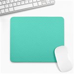 White Polkadot Hearts on Tiffany Aqua Blue  Large Mousepads Front