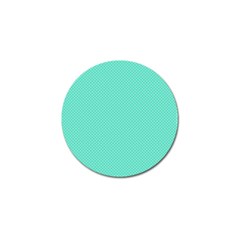 White Polkadot Hearts On Tiffany Aqua Blue  Golf Ball Marker by PodArtist