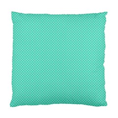 White Polkadot Hearts On Tiffany Aqua Blue  Standard Cushion Case (two Sides) by PodArtist