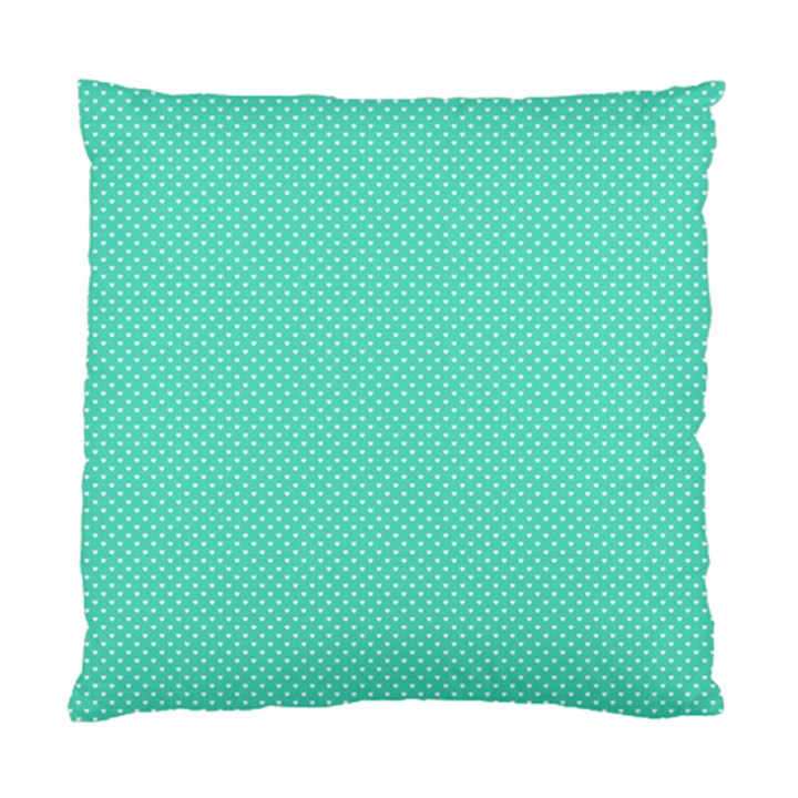 White Polkadot Hearts on Tiffany Aqua Blue  Standard Cushion Case (Two Sides)