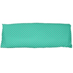 White Polkadot Hearts On Tiffany Aqua Blue  Body Pillow Case (dakimakura) by PodArtist