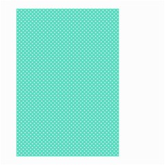 White Polkadot Hearts On Tiffany Aqua Blue  Small Garden Flag (two Sides) by PodArtist